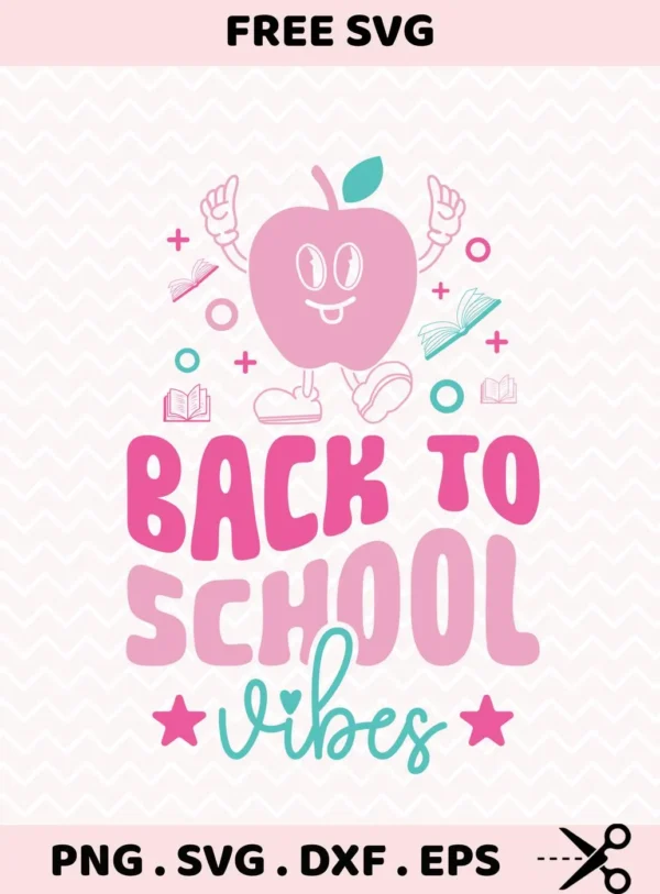 Back To School Cricut" apple design as a cut file for teacher gifts.