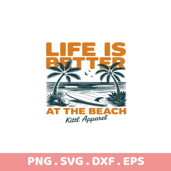 Beach Life SVG Cut Files: Cricut, Silhouette, Stencil