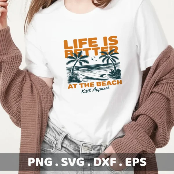 Beach Life SVG Cut Files: Cricut, Silhouette, Stencils