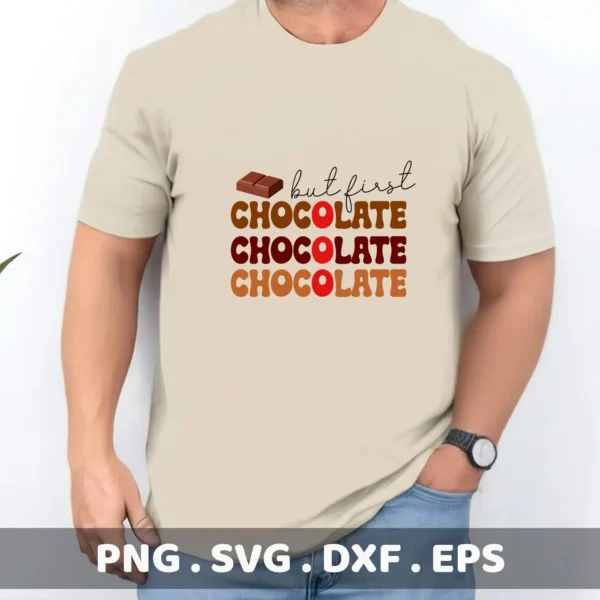Chocolate Lover Cricut Design for a funny foodie quote on a t-shirt.