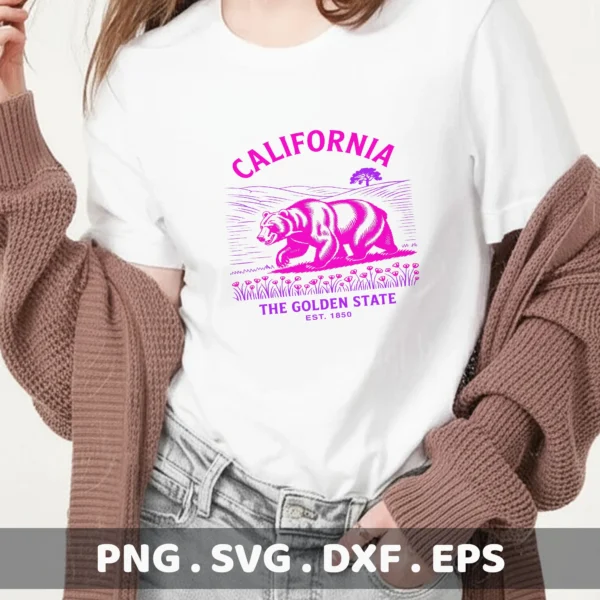 California Bear Cricut design for a t-shirt screen print project.