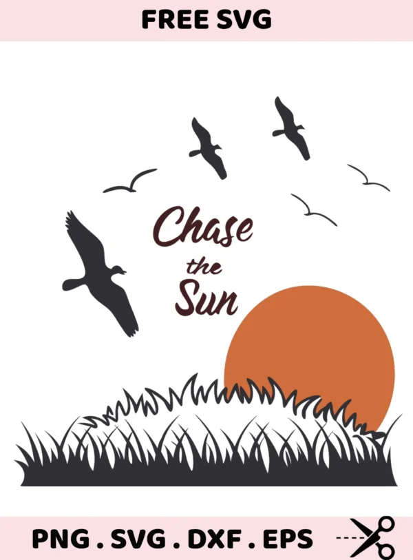 Chase the Sun SVG Bundle: Cricut, Silhouette, Laser Cutter & Screen Print Stencils.