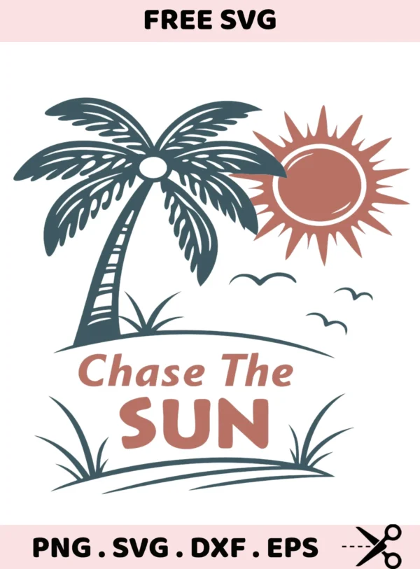 Chase the Sun SVG Bundle: Cricut, Silhouette, laser & screen print stencils.