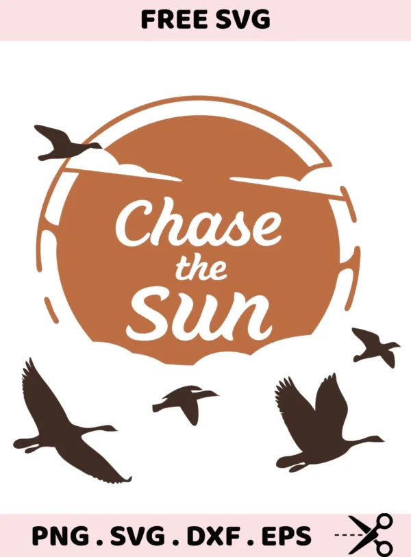 Chase the Sun SVG Bundle: Cricut, Silhouette, laser & screen print stencils.