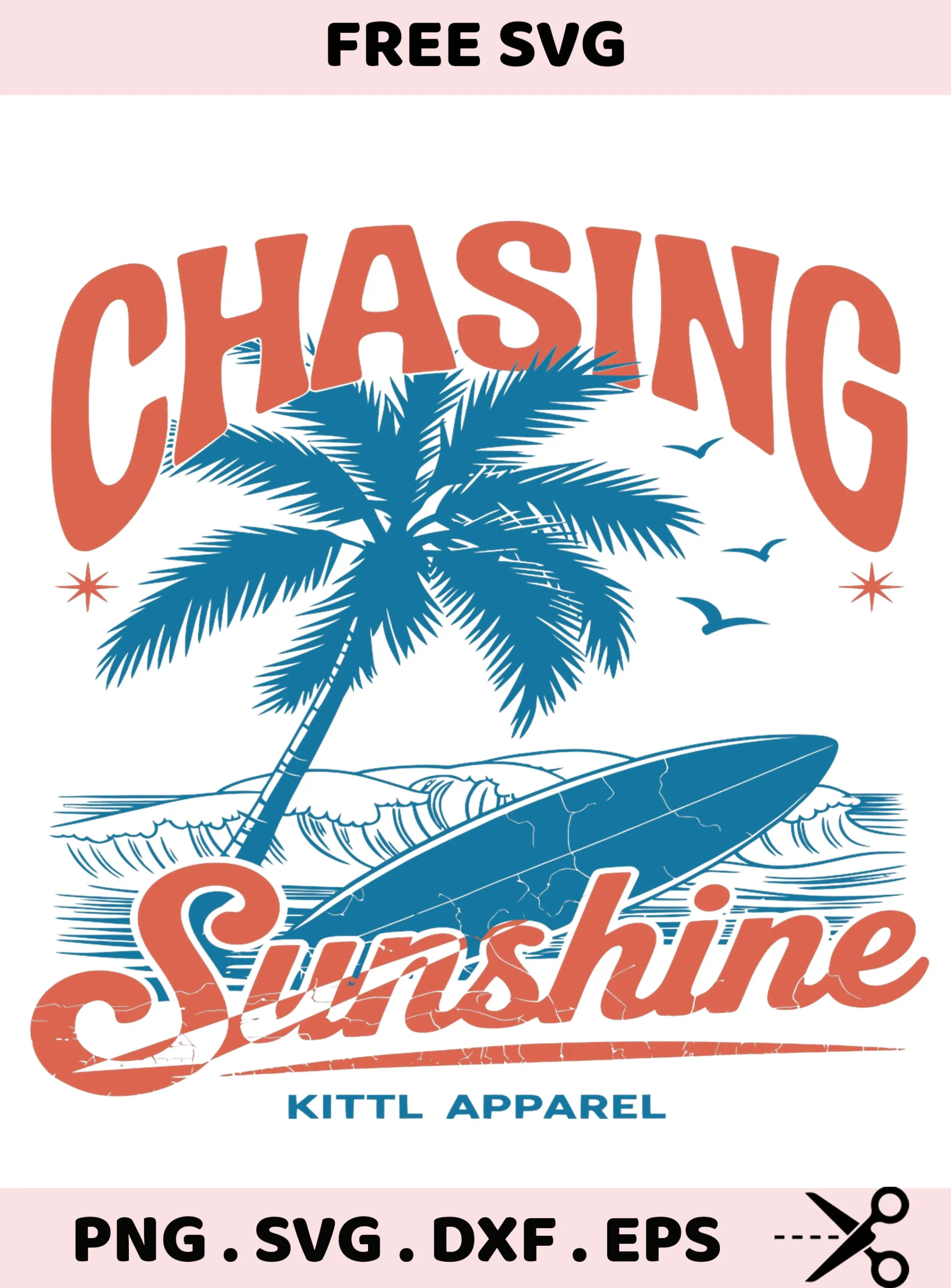 Surfboard SVG design; Cricut, Silhouette, laser cutter, and screen printing stencil files.