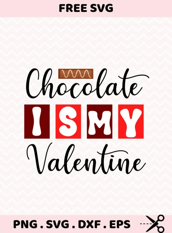 Chocolate Valentine Cricut Design for a funny Valentine's Day card cut file.