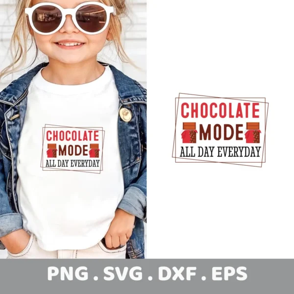 Chocolate Mode Cricut Design" for a funny foodie quote as a vinyl decal.