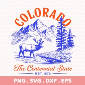Colorado Deer Cricut file for laser cut wood sign, serigraphy stencil, or vinyl cut file.