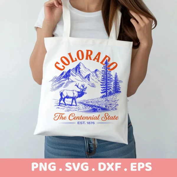 Colorado Deer Cricut file for a tote bag screen print design.