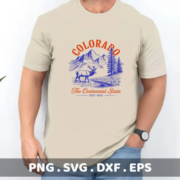 Colorado Deer Cricut file for a laser cut wood sign, serigraphy stencil, or vinyl cut file.