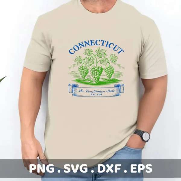 Connecticut Wine Cricut Design for a custom t-shirt vinyl decal.