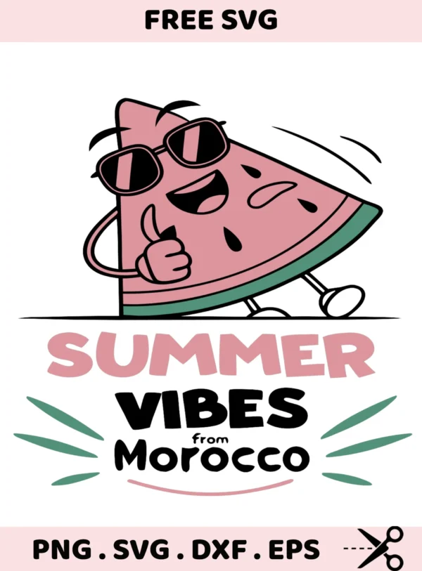 Cool Watermelon SVG Cut File for Cricut & Silhouette. Perfect summer stencil design for screen printing.