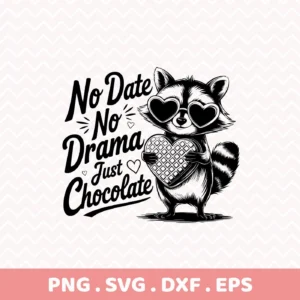 Cute raccoon chocolate SVG design for cutting and screen printing.