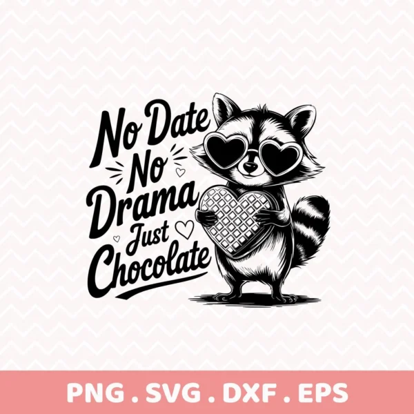 Cute raccoon chocolate SVG design for cutting and screen printing.
