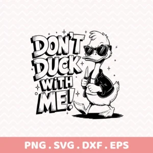 Cool duck SVG design for cutting and screen printing.