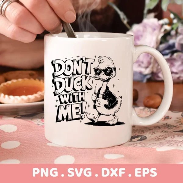 Cool duck SVG design for cutting and screen printing.