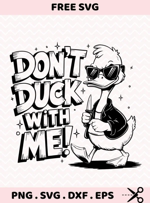 Cool duck SVG design for cutting and screen printing.
