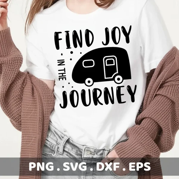 Camper Cricut Joy Design: "Find Joy" quote as a vinyl decal cut file.