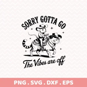 Cowboy cat mouse SVG design for cutting and screen printing.