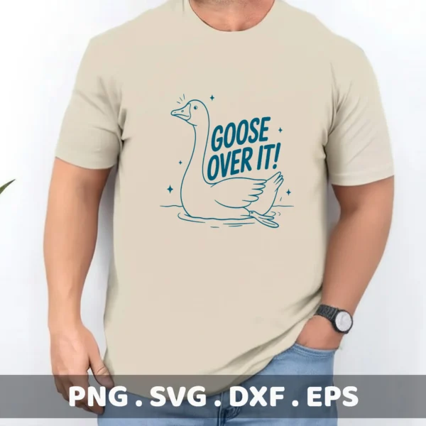 Goose Over It!" Banana Goose Cricut File for a funny t-shirt screen print design.