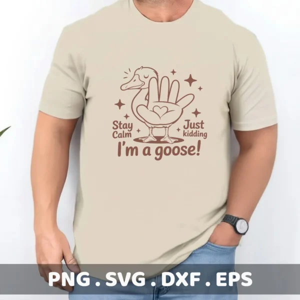 Funny "Banana Goose Cricut File" screen print design on a t-shirt.