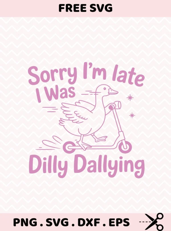 Funny goose on scooter SVG for Cricut vinyl decal or t-shirt screen print.