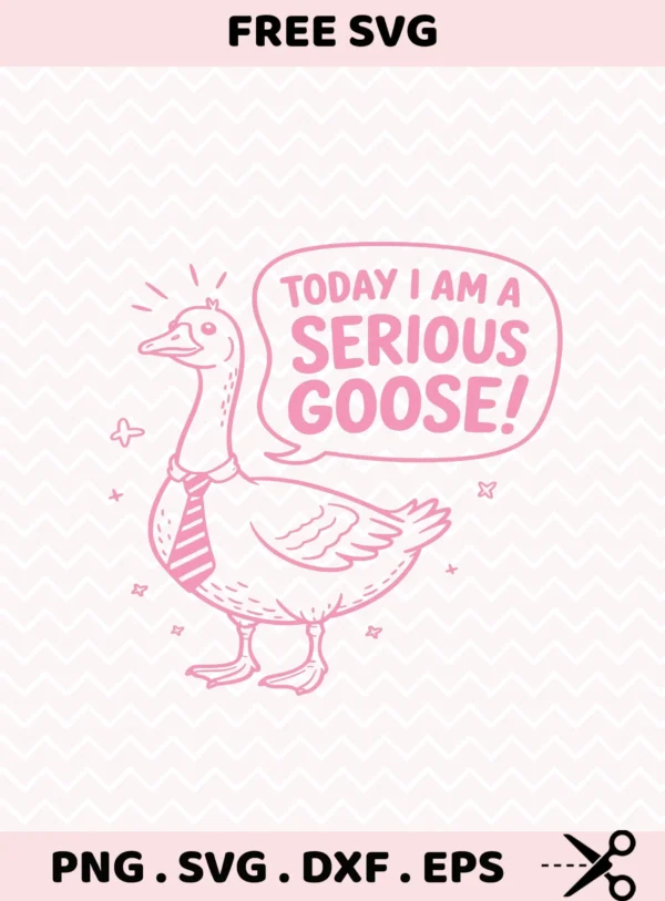 Serious Goose" quote as a Cricut SVG file for a t-shirt screen print.