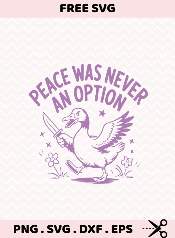 Funny goose with knife SVG for Cricut vinyl decal or t-shirt screen print design.