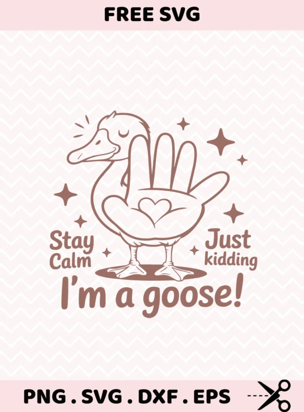 Funny "I'm a goose!" quote as a Banana Goose Cricut file for vinyl decal.