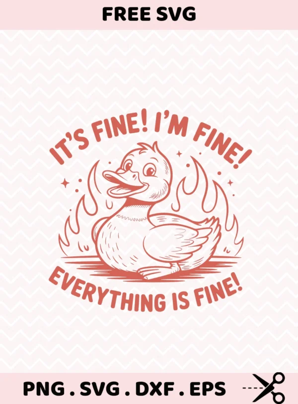 It's Fine" goose quote as a Cricut vinyl decal for a t-shirt.