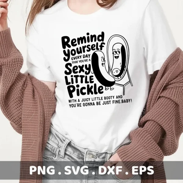 Funny pickle SVG cut file for t-shirts and crafts.