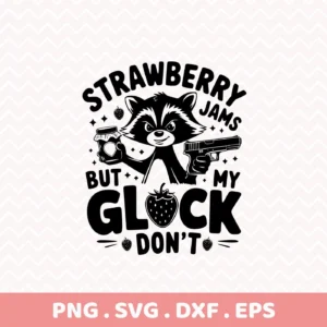 Funny raccoon with Glock SVG cut file design.