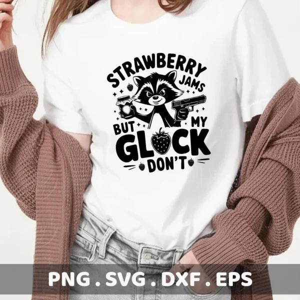 Funny raccoon with Glock SVG design for Cricut & Silhouette cutting.