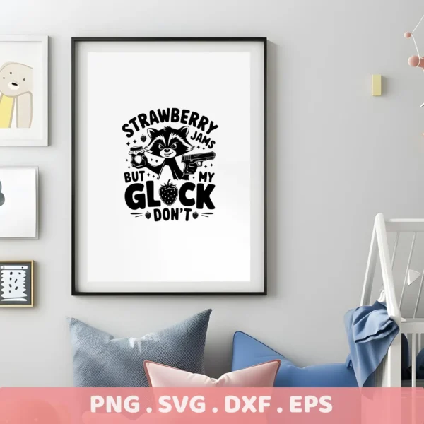Funny raccoon with Glock SVG design for Cricut & Silhouette cutting.