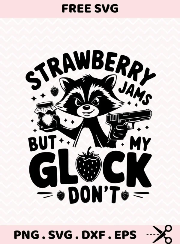 Funny raccoon with Glock SVG cut file.