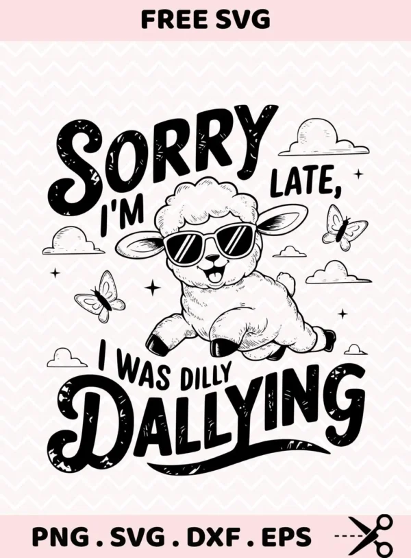 Sheep sunglasses SVG design; Cricut, Silhouette Cameo cut file.