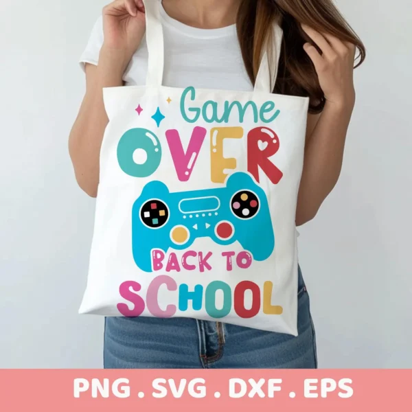 Game Over Back To School SVG | Gamer Student Design | Cricut Silhouette Cut File - Image 4