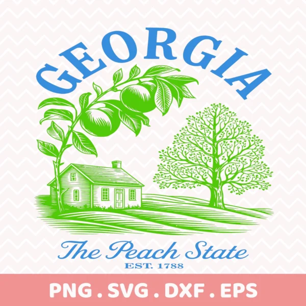 Vintage Georgia Peach Cricut design for vinyl cutting car decals.
