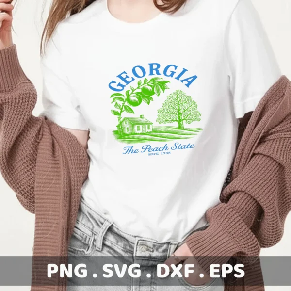 Vintage Georgia Peach Cricut design for vinyl cutting car decals and t-shirt stencils.