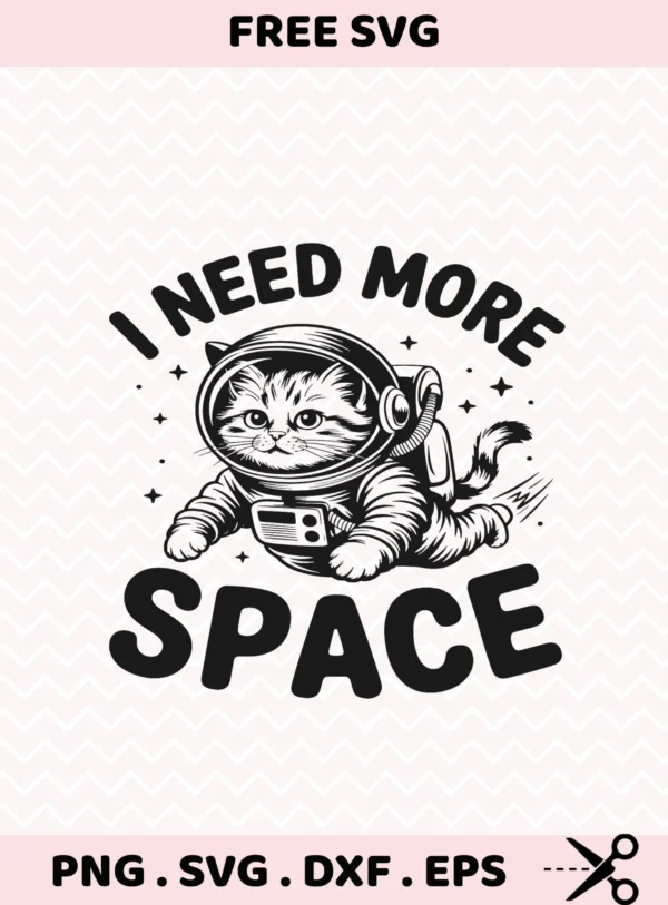 Grumpy cat astronaut SVG Cricut file for t-shirt screen printing.