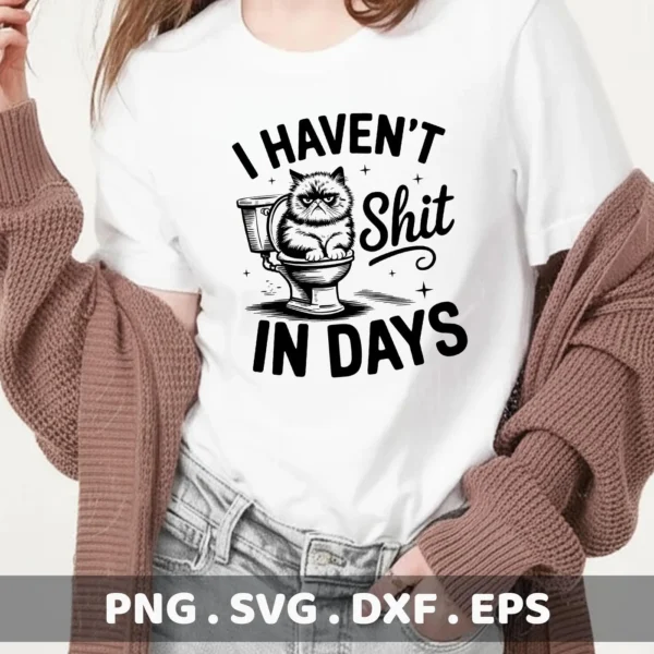 Grumpy Cat toilet humor SVG for cutting & screen printing.