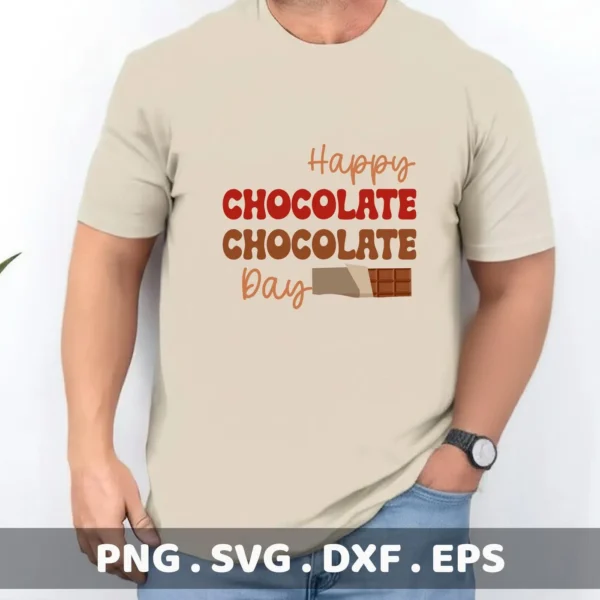 Happy Chocolate Day Cricut design for a custom t-shirt vinyl cut.