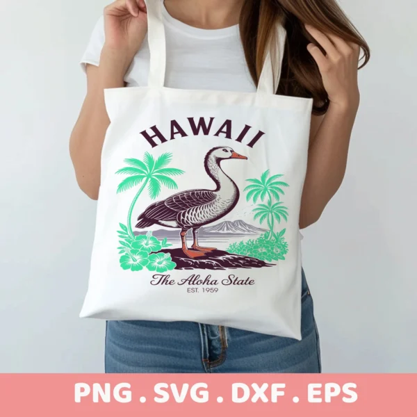 Hawaii Nene Goose Cricut file for a tote bag vinyl decal.