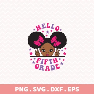 Cute Fifth Grade Cricut Design for a back-to-school t-shirt vinyl cut.