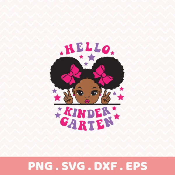 Kindergarten Girl Cricut Design for vinyl cutting, back to school t-shirt.