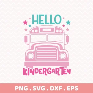 Kindergarten Bus Cricut Design for a back to school t-shirt vinyl cut.