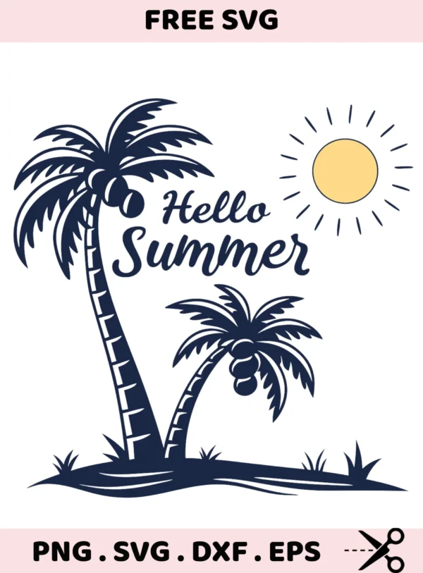 Summer Palm Tree SVG Bundle for Cricut, Silhouette, and Laser Cutting. Screen print stencils included.