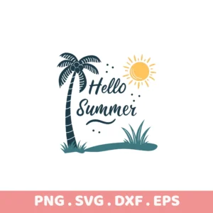 Hello Summer SVG Bundle: Cricut, Silhouette, Laser Cutter & Screen Print Stencils.