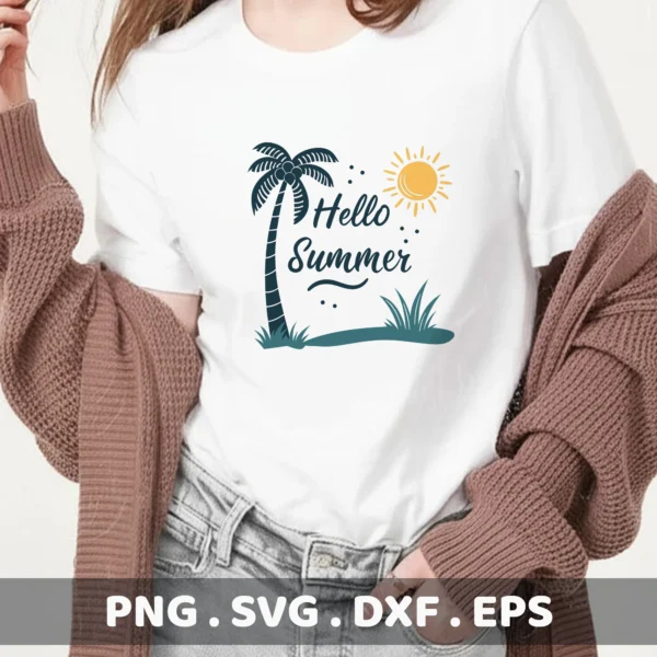 Hello Summer SVG Bundle: Cricut, Silhouette, Laser Cutter & Screen Print Stencils.
