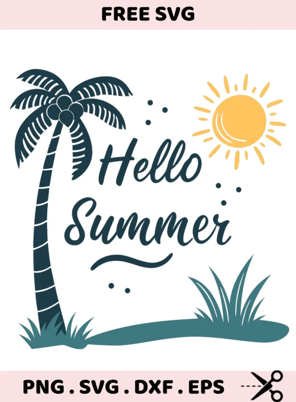 Hello Summer SVG Bundle: Cricut, Silhouette, Laser Cutter & Screen Print Stencils.